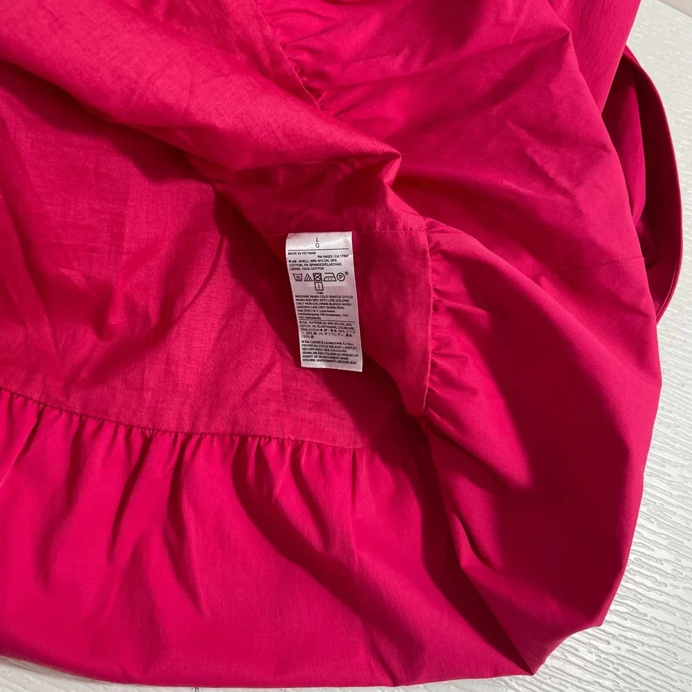 NWT Banana Republic Pink Twist Back Bubble Hem‎ Midi Dress Large 888773-02-1